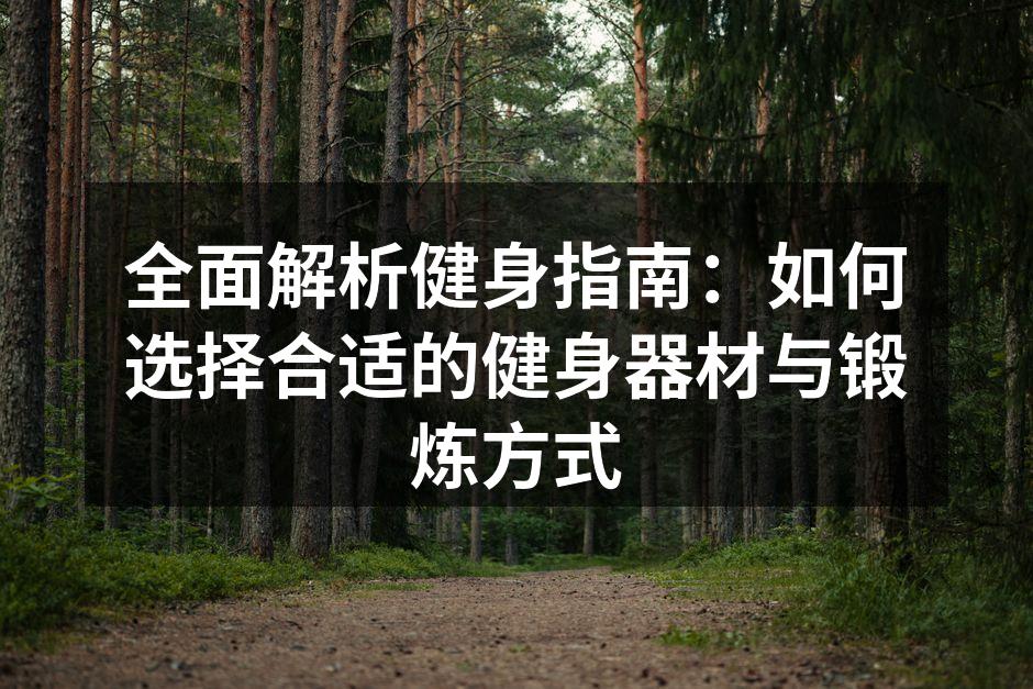 健身器材的多样选择